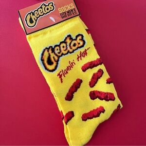 Cheetos Flamin' Hot Yellow Crew Stretch Socks Fits Men’s Shoe Size 6-12